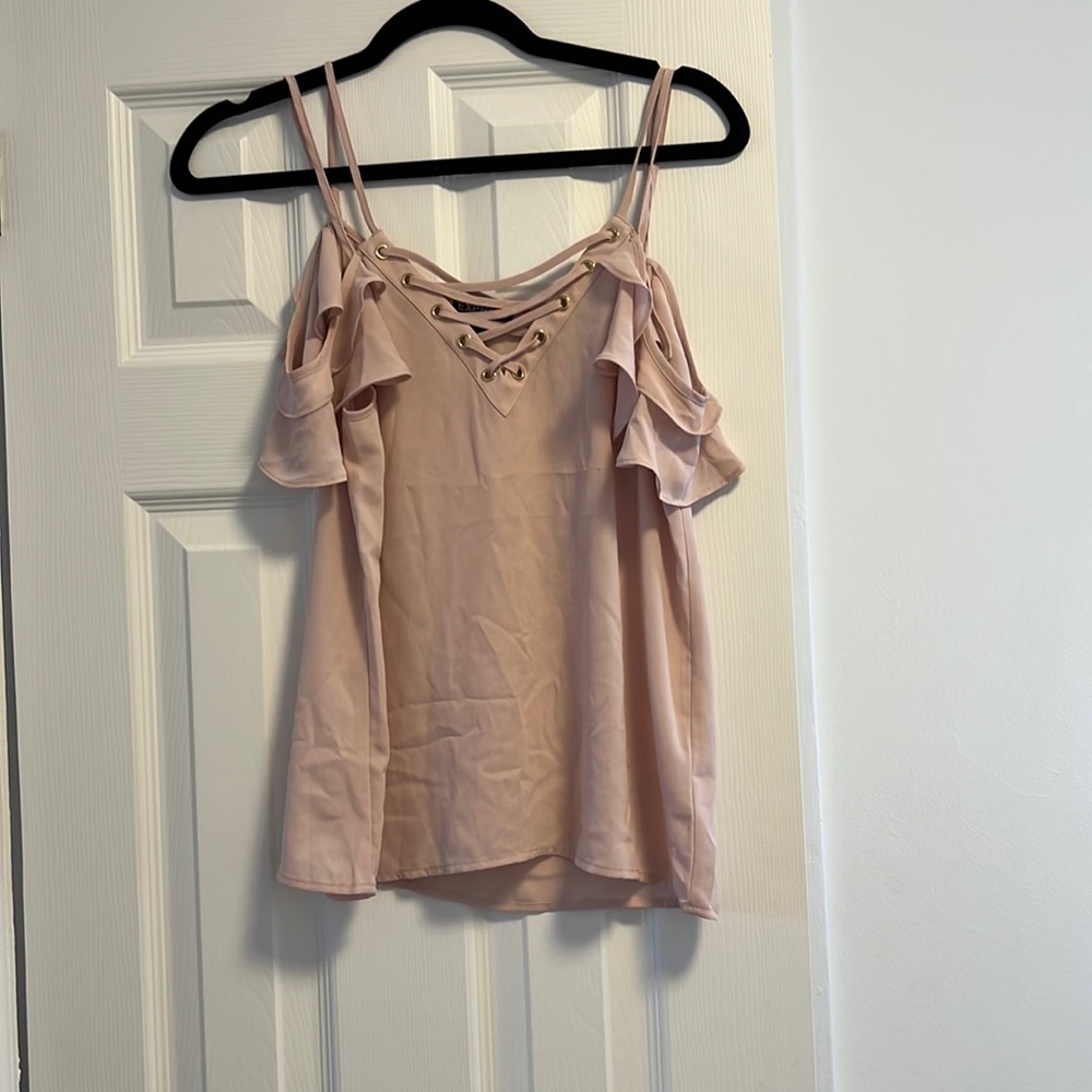 Pink Tank Top with off Shoulder Detail